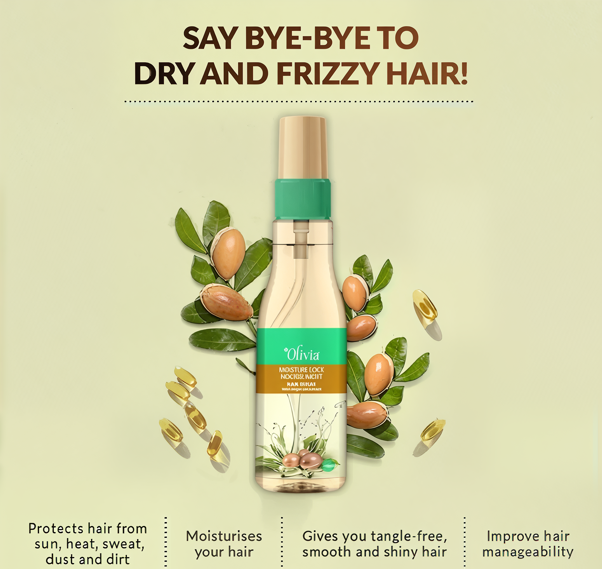 Olivia Moisture Lock Hair Serum with Argan Oil – 100ml